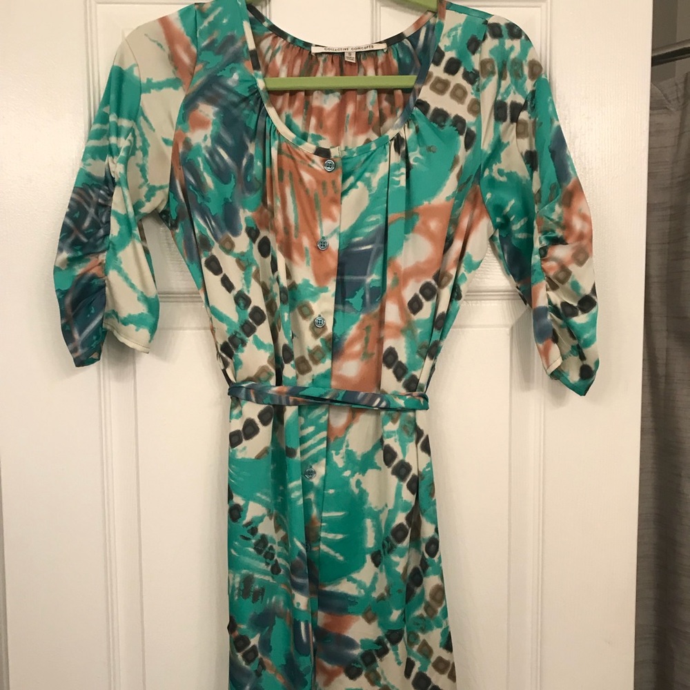 Collective Concepts 3/4 Length Sleeve Wrap Dress